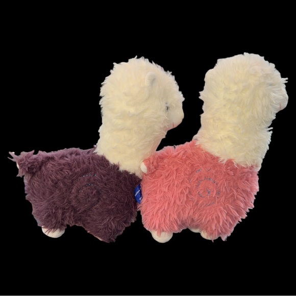 Jing Guang Pink And Purple Llama Alpaca Plush Lot Of 2 Stuffed Animal 10” Inches - Picture 4 of 8